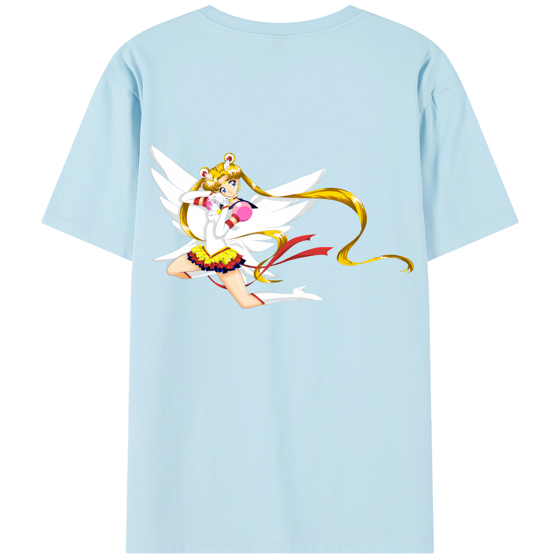 （画像用） 美少女戦士セーラームーン 月野 うさぎ つきの うさぎ Sailor Moon Tsukino Usagi 綿100％半袖Tシャツ（背面プリント）